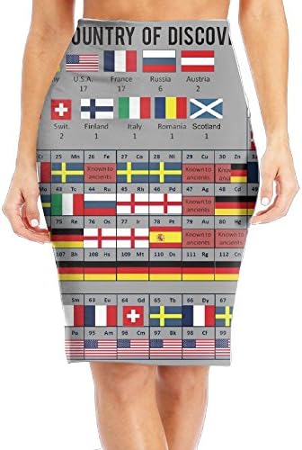 Periodic Table Boiling Point Wold of Flag Women's Fashion Printed Pencil Skirt