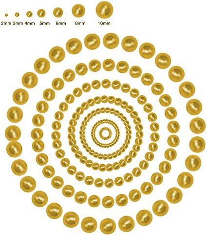 LuciaCraft 1000pcs Mixed Size 2-10mm Half Round Flatback Imitation Pearls ABS Resin beads (gold)