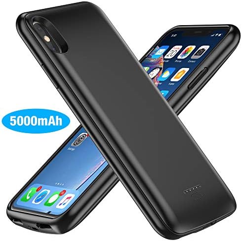 iPhone Xs Max Battery Case,[Support Headphone],5000mAh Rechargeable Charging Case Extended Battery Power Bank Portable Backup Charger Case for iPhone Xs Max 6.5" (2018), Black