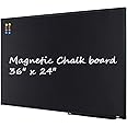 Lockways 36" x 24" Magnetic Chalkboard Black Board, Magnetic Bulletin Blackboard| Wall Mounted Message Presentation Memo Board 3 x 2 Feet