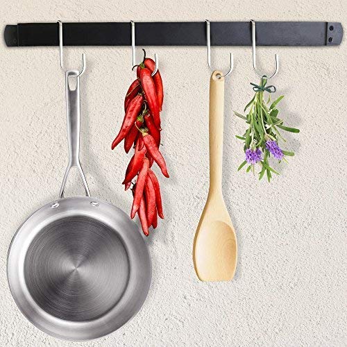 Pro Chef Kitchen Tools Hooks For Hanging - Kitchen Pot Racks S Hook 10 Pack Set - Heavy Duty S Shaped Hooks For Flat Utensil Rack Rails Hanger Bar - Fits All Wire Shelving Wall Grid Storage Solutions