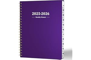 Ymumuda 2025 Planner - Monthly Planner 2025-2026, JAN.2025 to DEC.2026, 8.5" x 11", Large Planner with Spiral Bound, Perfect for School & Office Schedule, Purple