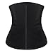 YIANNA Women's Underbust Latex Sport Girdle Waist Training Corset Fat Burner Abdominal Trainer Waist Body Shaper For Weight Loss, Size S (Black)