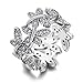 NEWBARK 10 Butterflies 18k White Gold-Plated Cubic Zircon Women's Rings Size 8