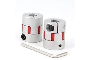 Zeberoxyz 2PCS 10mm to 10mm Aluminium Plum Flexible Shaft Coupling Diameter25mm Length30mm 10x10mm Motor Connector Flexible Coupler for 3D Printer CNC Machine and Servo Stepped Motor（10x10mm）