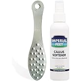 Imperial Feet Callus Remover for Feet Extra Strength Set – Callus Softener Spray + Stainless Steel Foot File, Hard Skin Remover for Dry Cracked Heels, Foot Dead Skin Remover for Pedicure