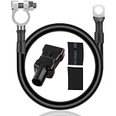 2 AWG Negative Battery Cable, 22In Battery Inverter Cable with Terminals | Includes 2 Hot-Melt Adhesive Sleeves,Pure Copper Wire Perfect Fits 99% of Cars/SUV/Truck/RV ＆ Boat Small Yacht Solar