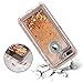 Dexnor iPhone 8 Plus Case, iPhone 7 Plus Case, Glitter 3D Bling Flowing Liquid Case 3 in 1 Shockproof TPU Silicone + PC Protective Defender Cover for iPhone 8 Plus/7 Plus/6S Plus/6 Plus - Light Brown