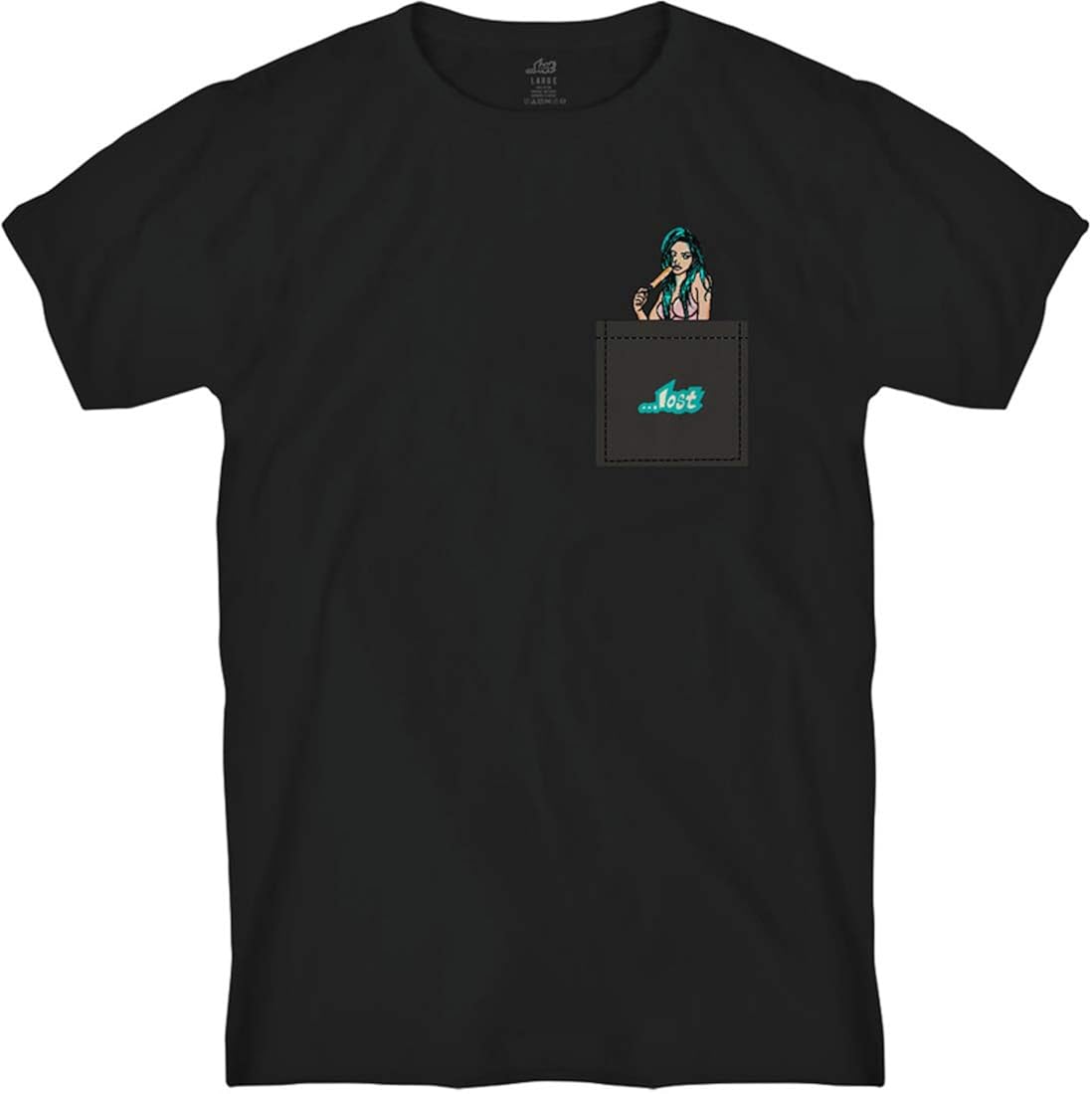 Lost Surfboards Popsicle Pocket Short Sleeve Tee Shirt col. Tar Amazon