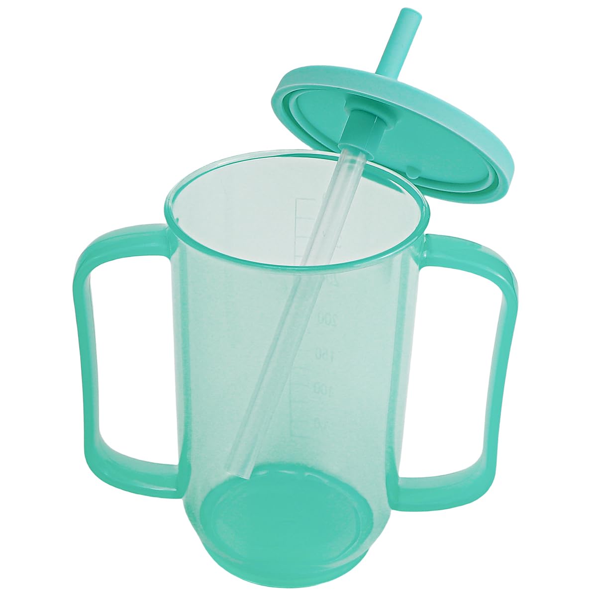 ZJIVQO Drinking Beaker Cup Beakers for Elderly Sippy Cup Bottle for Disabled Adults Mug Sippy Cup with Easy Grip Handles Anti Splash Spout and Travel Lid 400ml Green Travel Mug