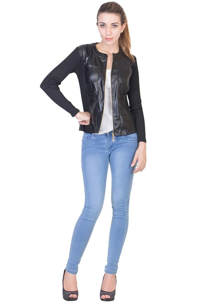 ants women's black leather jacket