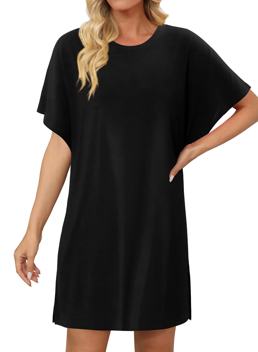 KISSMODA Womens Summer T Shirt Dress Casual Short Sleeve Beach Cover Up ...