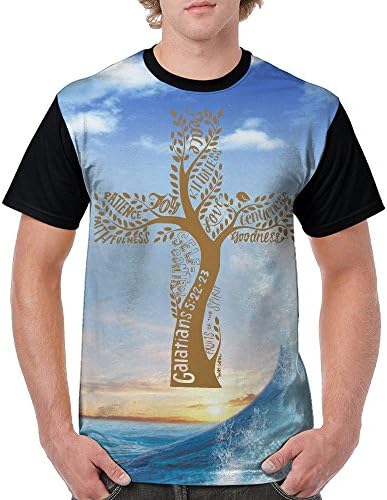 NewXG09 Men's Shirts,Short Sleeve Fruit Of The Spirit Christian Tee For Men