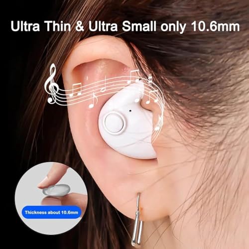 Bluetooth 5.4 Wireless Invisible Bluetooth Earphones for Sleeping on the Side, Mini In-Ear Headphones, Comfortable Flat Design Sleep Headphones, IPX7 Waterproof Earphones for iOS, Samsung, Android