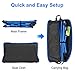 ENKEEO Camping Folding Chair Portable Lightweight Mesh Seat with 330 lbs Capacity, Built-in Pillow, 3 Pockets, Backrest and Carry Bag for Backpacking, Fishing, Hiking, Picnic, Travel and Beach - Blue