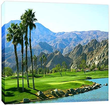 West Palm Springs California Golf Course - Framed - Canvas Print Home Decor Wall Art, Gallery Wrap Inner Frame, 20x20
