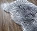 OJIA Deluxe Soft Faux Sheepskin Chair Cover Seat Pad Plain Shaggy Area Rugs for Bedroom Sofa Floor (2ft x 3ft, Grey)