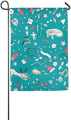 Christmas Pattern Cartoon Dog Funny Garden Flag Home Banner Gifts Nativity Decorative Party Yard Be Merry
