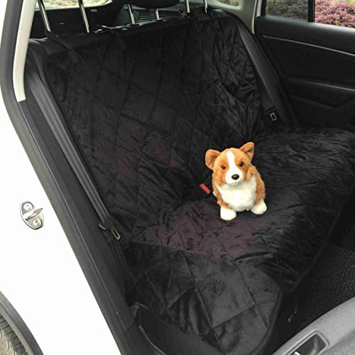 EZPETS Luxury Dog Seat Covers for Cars,Dog Car Seat Hammock Convertible,Universal Fit,Extra Side Flaps,Exclusive Nonslip,Waterproof Padded Quilted,Black