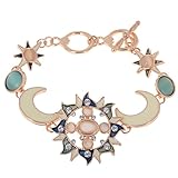 Imixlot Lucky Dangling Earth Moon Sun Bracelet for Lady Women