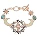 Imixlot Lucky Dangling Earth Moon Sun Bracelet for Lady Women