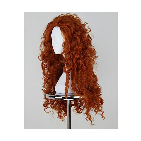 Angelaicos Women's Fluffy Wavy Party Halloween Costume Merida Wig Long Brown - Image 3