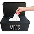 Moorfowl Baby Wipes Dispenser Bathroom Decor,7.28" L * 4.80" W * 2.75" H, Refillable Flushable Wipes Container Holder Baby Registry Essential