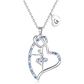 Ballerina Necklaces Gifts for Girls Ballet Dancer Necklaces for Teens Little Girls Heart Initial Dance Necklace Jewelry GiftsWomen