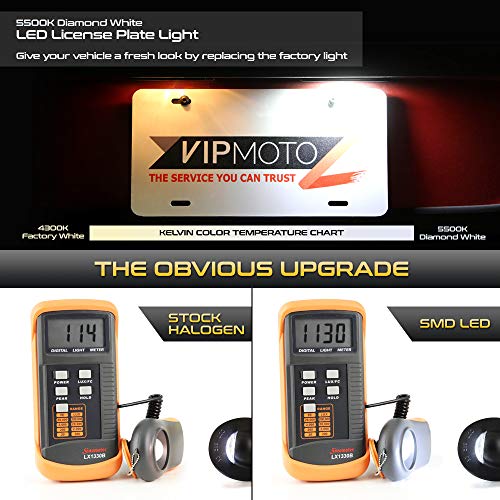 VIPMOTOZ Full LED License Plate Light Lamp Assembly Replacement For Ford F-150 F-250 F-350 F-450 F-550 Super Duty Ranger Pickup Truck Explorer Bronco Excursion Expedition, 6000K Diamond White, 2-Piece - Thumbnail 2