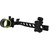 LWANO Archery 5-Pin Aluminum Fiber Optic Compound Bow Sight | 0.019&rsquo;&rsquo; bright fiber optic 5 brass pins, built-in bubble level, CNC aluminum, extendable bar for compound bow tuning