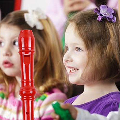 Soprano Recorder Descant Flauta Recorder 8 Hole ABS Clarinet German Style Treble flute C Key for Kids Children With Fingering Chart Instructions with Cleaning Rod Bag Black - Thumbnail 6