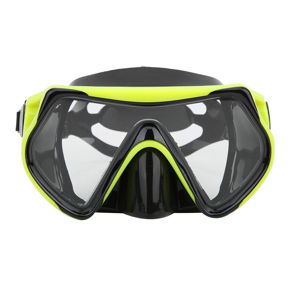 Luqeeg Snorkel Diving Mask, Leak Proof Silicone Snorkeling Goggles, Panoramic Swim Glasses with Nose Cover, Lightweight Snorkel Mask for Snorkeling, Freediving and Swimming, Diving Equipment(Yellow)