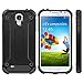 WOLLONY Galaxy S4 Case, Rugged Hybrid Dual Layer Hard Shell Armor Protective Back Case Shockproof Cover for Galaxy S4 Case - Slim Fit - Heavy Duty - Impact Resistant Bumper(Black)