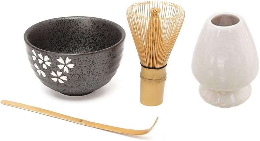 Tea Ceremony Handmade Matcha Starter Kit Fit for Traditional Japanese Tea Ceremony or Everyday Use (Cherry)