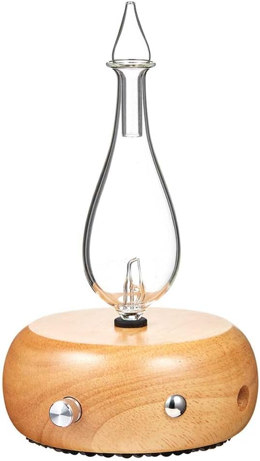 Magnificent 2.0 Nebulizing Essential Oil Diffuser for Aromatherapy by Organic Aromas - Light Colored Wood Base and Glass Reservoir with Touch Sensor Light Switch
