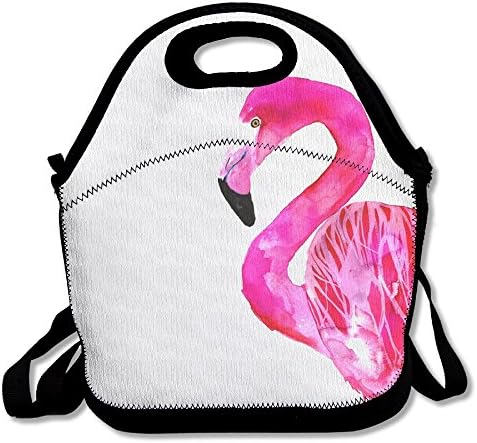 YWG Fancy Pink Flamingo Ziplock Lunch Tote Bag Portable Handbag Lunch Box Waterproof Insulated Food Container For Boys&Girls School Picnic Office Travel Outdoor