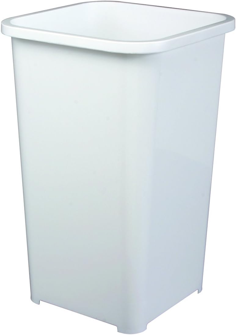 Knape & Vogt QT27PB-W Replacement Trash Can, 17.81-Inch by 10.65-Inch by 10.65-Inch,White