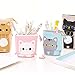 iSuperb Standing Pencil Pouch Pencil Case Cute Cat Telescopic with Zipper Canvas Kwaii Cartoon Pencil Bag Stationery Box for Kids Girls Boys School Supplies 7.5 x 4.9 x 3.0inch/4.1x 3.0inch