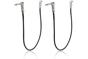 2pcs Guitar Amp Patch Cables, 20in Right Angle Guitar Patch Auxiliary Cable Instrument Effect Pedal Board Connector Cords Acc