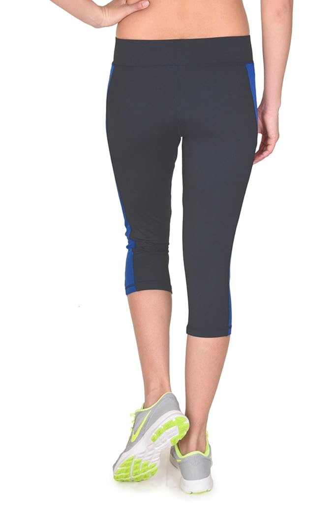 onesport women's polyester spandex jersey dark grey capris(onsp34dg-p)