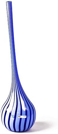 Yourmurano Vaso In Vetro Di Murano Strisce Blu E Pervinca Collo Lungo Base Tonda Vetro Soffiato 100 Garantito Dal Marchio Di Origine Cygnus Pervinca Amazon It Casa E Cucina