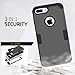 LONTECT for iPhone 7 Plus Case Hybrid Heavy Duty Shockproof Full-Body Protective Case with Dual Layer [Hard PC+ Soft Silicone] Impact Protection for Apple iPhone 7 Plus - Black