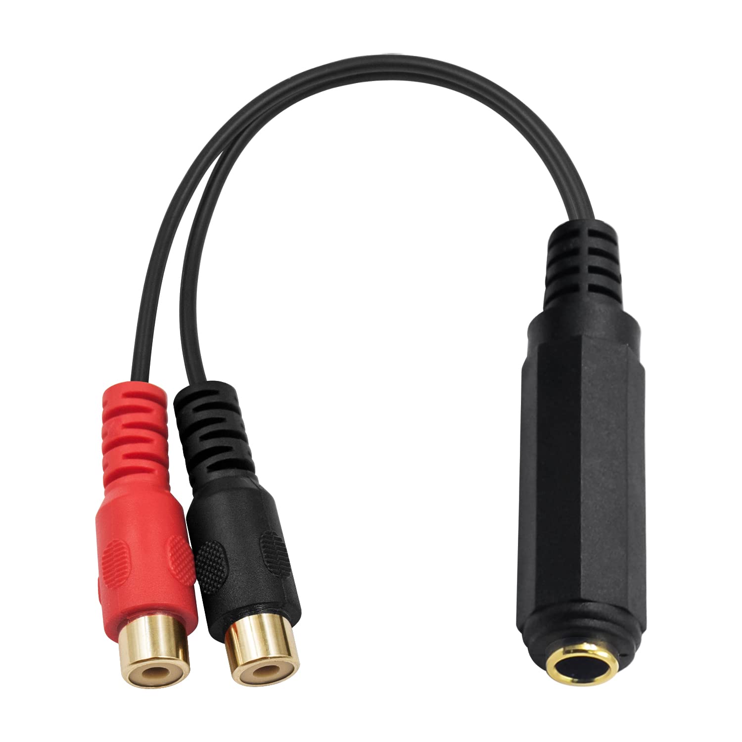 Maxhood 6.35mm to RCA Splitter Cable, 1/4 inch Female to RCA Female Cable, 1/4 inch 6.35mm TRS Stereo Audio Jack Y Splitter, 7.8inch/20cm