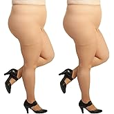 Silky Toes Plus Size Pantyhose for Women Soft Sheer Queen Tights