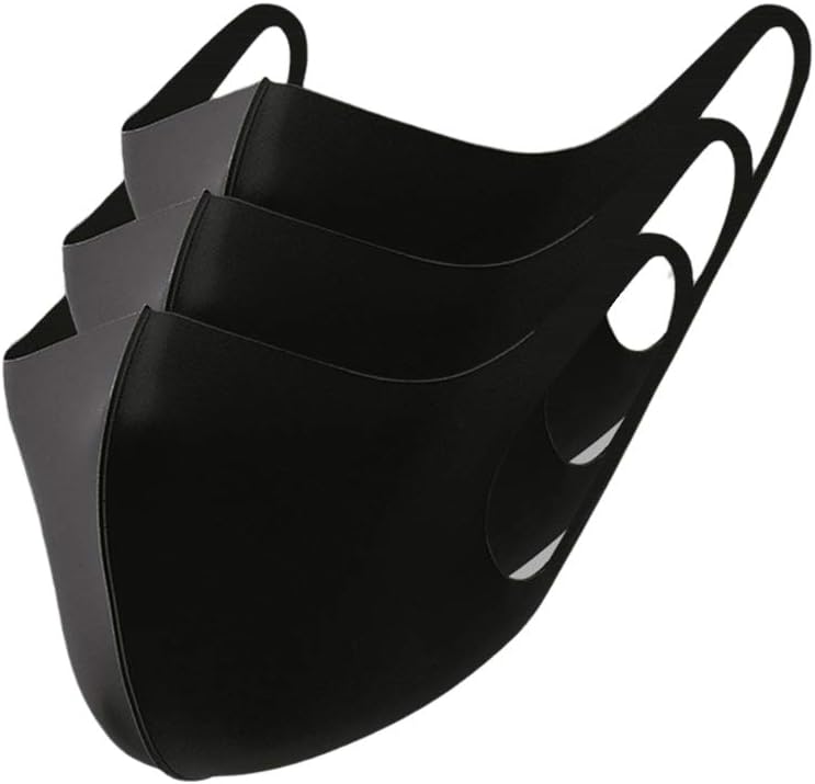 ForHe Black Ice Silk Mouth-Muffle, Reusable Washable Anti Dust with Elastic Earloop for Outdoor Protection