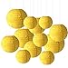 12PCS Paper Lanterns with Assorted Colors and Sizes Paper Lanterns Decorative,Chinese/Japanese Paper Hanging Decorations Ball Lanterns Lamps for Home Decor, Parties, and Weddings (Yellow)