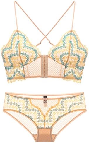 Front Closure Bra Panty Set Match lace Triangle Bra Underwear Women