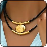 cotwdi Western Necklaces for Women Boho Jewelry for Women Layered Black Leather Choker Necklace Country Necklace Cowboy Necklace Cowgirl Accessories Bohemian Boho Necklaces Western Jewelry