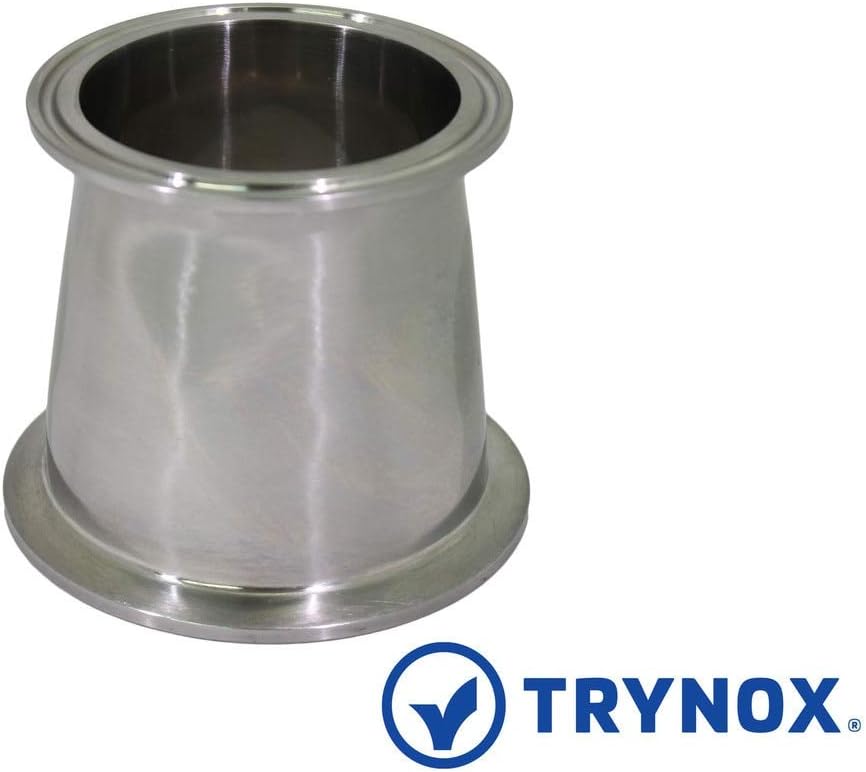 Trynox Sanitary Fitting Reducer Fitting SS304 Tri Clamp Stainless Steel For use in Brewing 316L 4'' X 2''