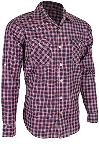 G Zap Men's Long Sleeve Button Down Patterned Top(MENTOP-CAS,REDA7-3XL)